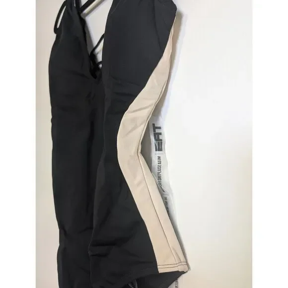 TA3 Plungey Contour One Piece Swimsuit Black Oat Corset Back Shaping M NWT - Picture 6 of 10